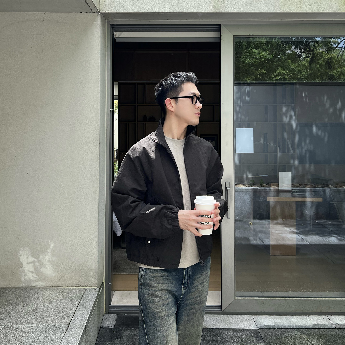 Nick Tian 秋冬韩系街头风风衣夹克男新款休闲立领拉链宽松外套