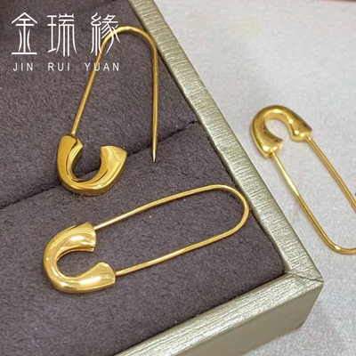 999足金孕妇黄金别针 宝宝金饰礼物胸针婴儿满月压惊金别针周岁礼