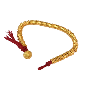 足金999盘缠金圈锤纹隔片黄金手链DIY配件招财钱串子财神吉言手串