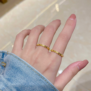 黄金爱心戒指999足金桃心光圈女戒5G心形指环情侣对戒送女友礼物