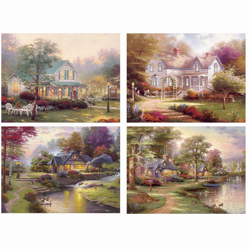 欧式装饰画心托马斯油画风景喷绘打印客厅沙发背景挂画 墙画画芯