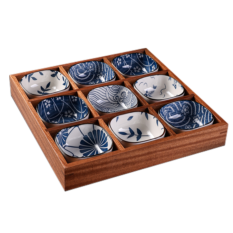 网红九宫格托盘实木干果盘水果零食茶点盘木质盘子围炉煮茶点心盘