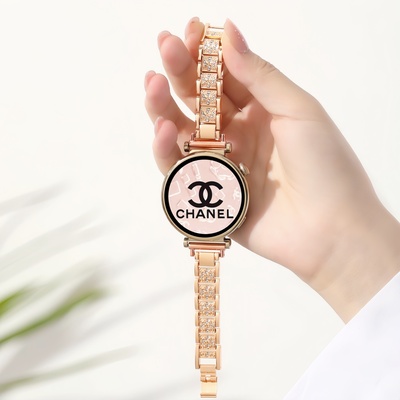 适用华为手表小香风满钻金属表带