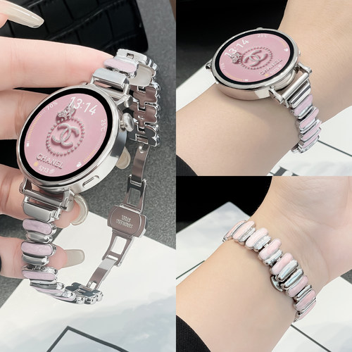 适用oppowatchx3mini手表带金属不规则滴胶女款x2mini表带夏天oppo系列运动4pro腕表链高级感s代智能小众时尚