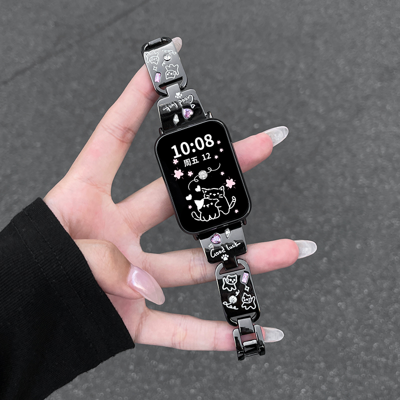 云顶适用华为FIT小狗彩钻表带