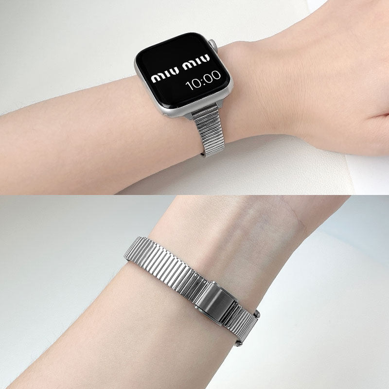 云顶适用苹果iwatch竹节金属表带图片