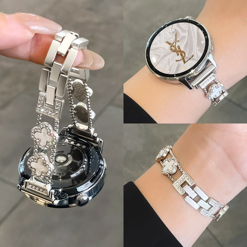 适用于oppo手表watchx3mini表带新款金属四叶草手链x2mini女表高级感watchs智能运动手表带4pro夏天时尚se