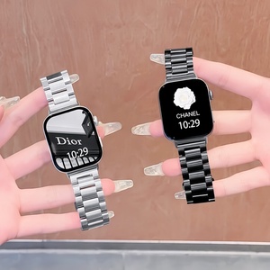 适用华为fit4表带手表watch fit3三珠金属不锈钢带4pro表带fit1/2代商务风new男士mini智能运动高级感替换带