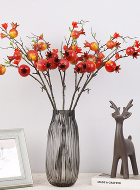 新年仿真石榴浆果 客厅餐桌装饰家居泡沫水果摆件 仿真石榴浆果