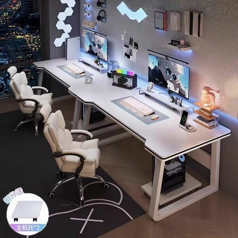 双人电脑桌台式卧室家用长条书桌情侣并排电竞桌简易办公桌子,商业/办公家具,办公电脑桌,淘宝优惠券,粉丝福利购,淘宝优惠卷