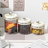 塑料杂粮罐新款 奶油风五谷杂粮干货收纳盒防尘防潮食品存储