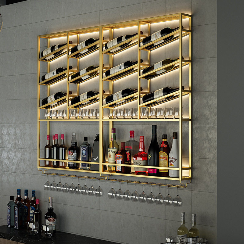 餐厅壁挂式酒架酒吧吧台红酒倒挂悬挂酒柜置物架客厅轻奢酒杯架