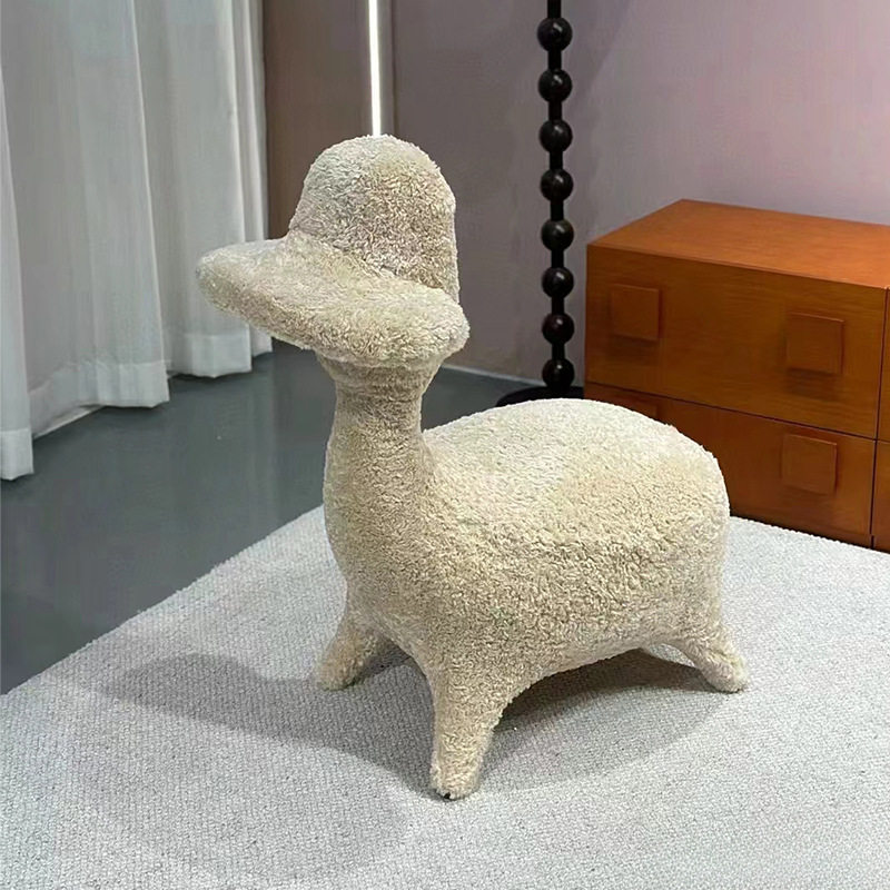 唐老鸭动物座凳手机椅客厅搭配凳子丑小鸭休闲椅中古美式小众
