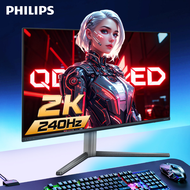 飞利浦EVNIA显示器QD-OLED27英寸2K高清240Hz300HZ电竞游戏屏幕