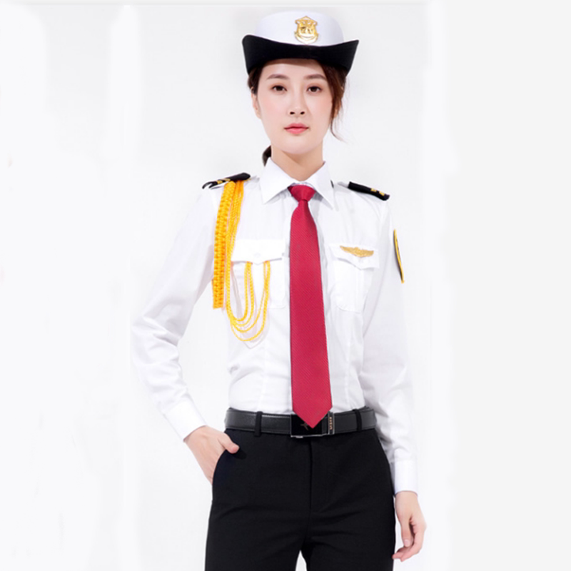 监控案场制服夏装安保物业礼宾服售楼部套装女衬衫长袖保安工作服