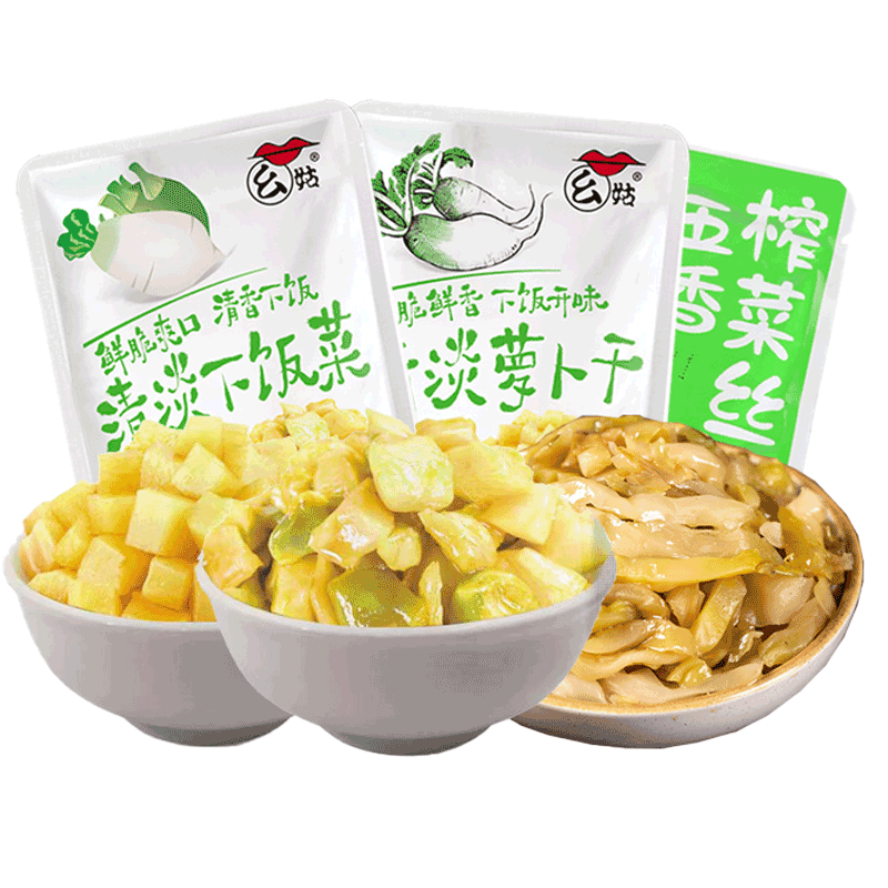 幺姑15g清淡萝卜干下饭菜五香榨菜脆口咸菜小包装配粥不辣泡菜