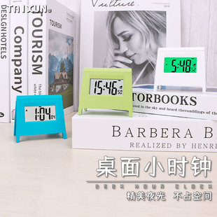 时钟摆台式 夜光多功能静音迷你ins潮流创意闹钟学生电子钟卓面