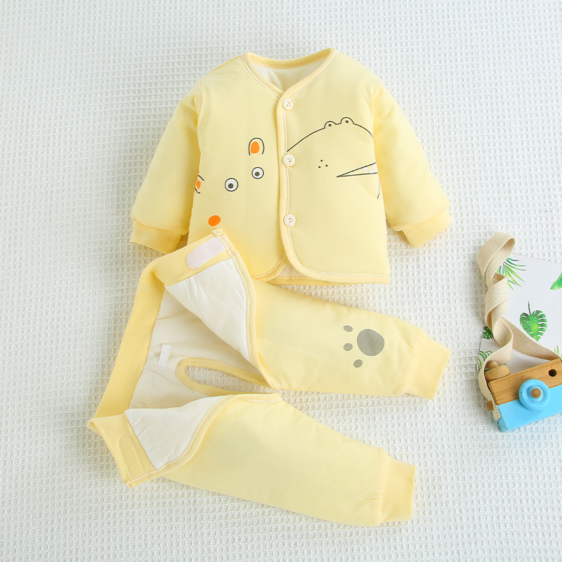 婴儿棉衣夹棉套装秋冬保暖男女款