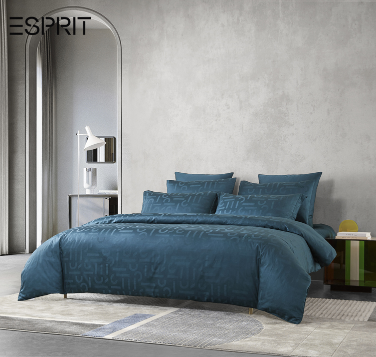 E*sprit经典LOGO 纯棉字母床单四件套家用床单被套床品