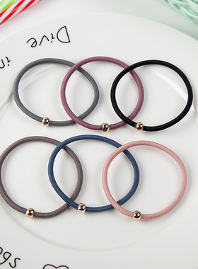 韩国皮套黑色高弹力扎头发成人头绳女丸子头橡皮筋绑发绳简约发圈