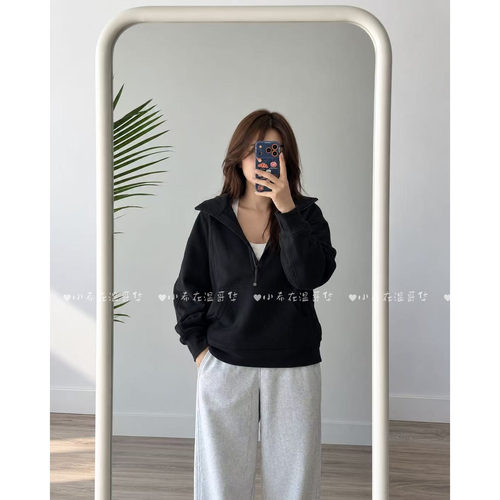 lululemon直邮 Scuba Oversized Funnel 立领半拉链加绒卫衣