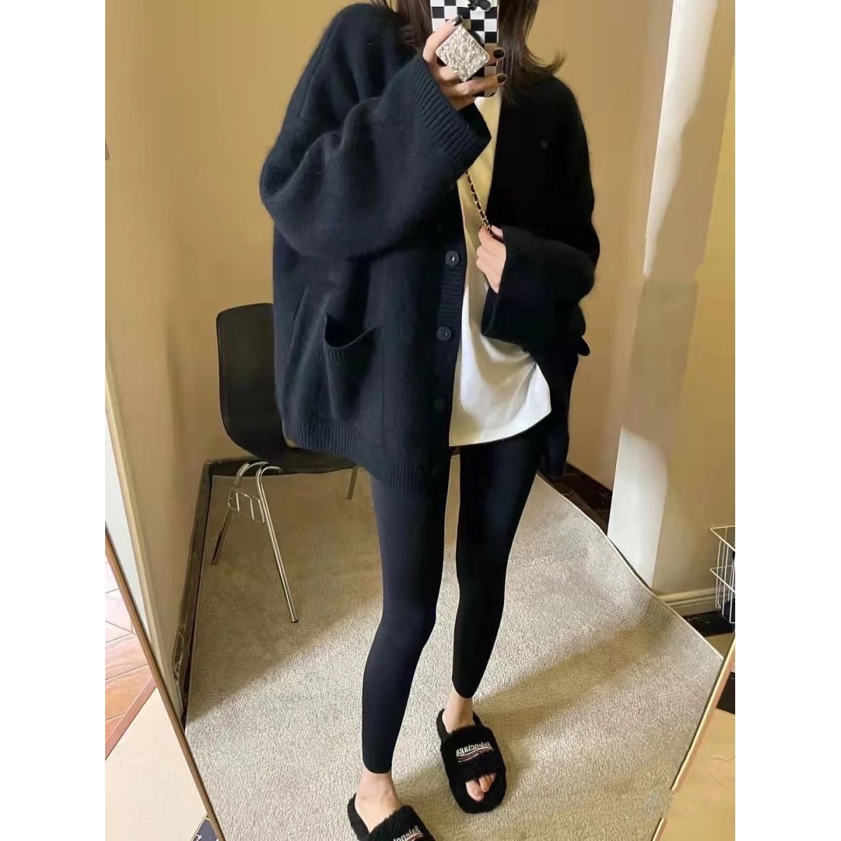 网红毛衣外套女2024春秋新款慵懒风高级感针织开衫中性宽松上衣女