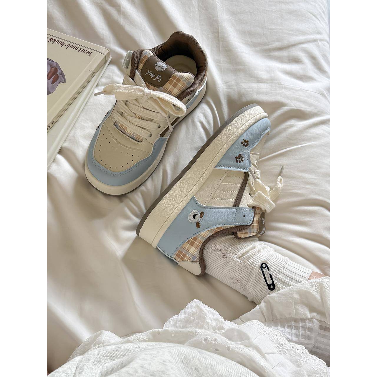 海盐巧克力~可爱面包鞋女款2025秋季新款厚底鞋子学生百搭休闲鞋