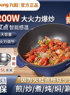 九阳电炒锅4L升电煮锅家用电火锅多用途锅电热锅多功能一体炒菜锅