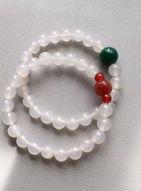 清新婉约冰种白玛瑙手串8mm手链
