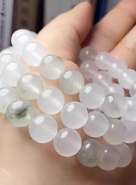 天山翠玉手串女金丝白玉飘翠手链