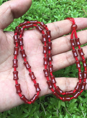 红玛瑙吊坠绳男女款节节高毛衣链