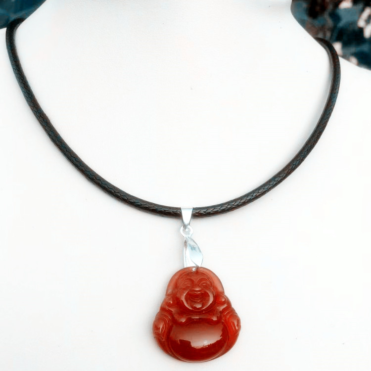 情侣短款皮绳项链红玛瑙小号观音玉佛吊坠挂件锁骨链女毛衣链包邮