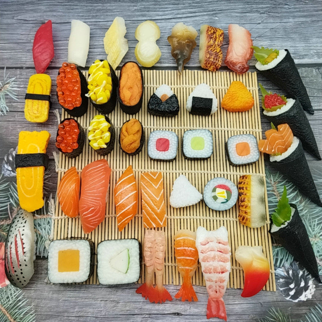 仿真手卷寿司模型日本海胆鱼籽酱料理店展厅橱窗摆设拍摄装饰道具