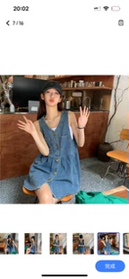 顯瘦無袖 牛仔背帶連衣裙女設(shè)計(jì)感小眾2025年春秋季 吊帶背心裙短裙