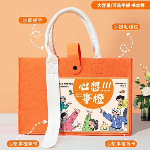 毛毡包手提袋定制logo伴手礼大容量托特包手拎包包广告礼品购物袋