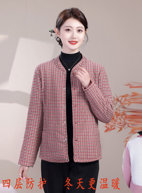 中老年女秋冬驼绒内搭保暖棉衣