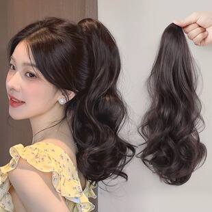 假发马尾辫子大波浪女长卷发抓夹高马尾自然蓬松增发量网红长辫子