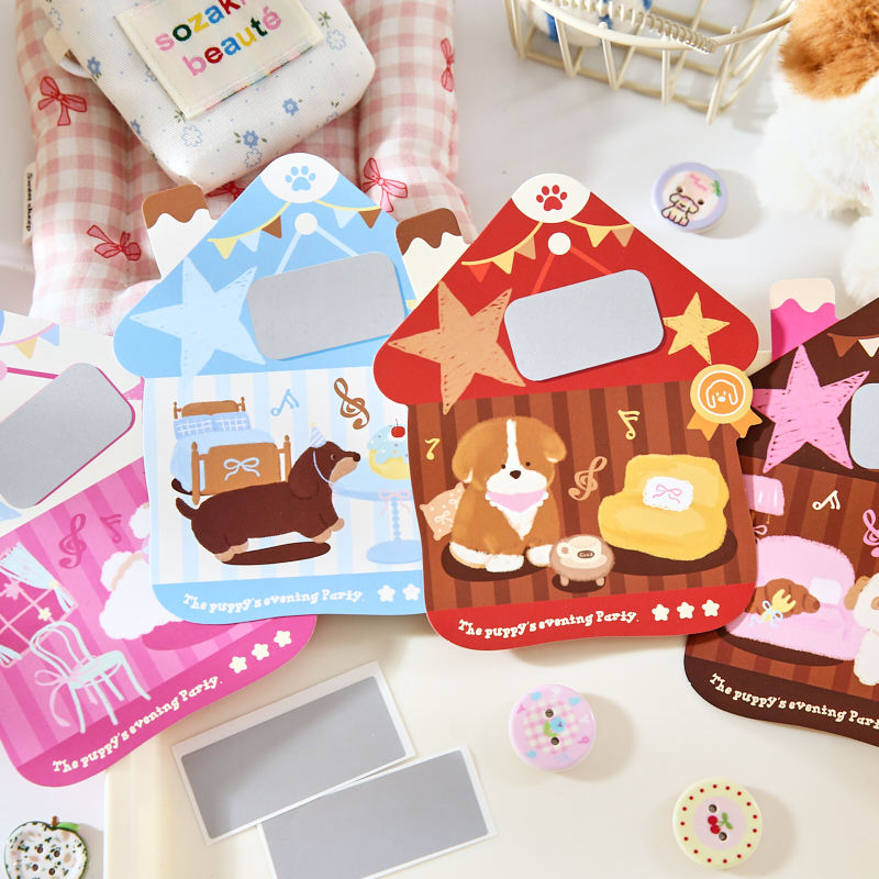 纸先生原创萌宠小狗派对刮刮乐卡