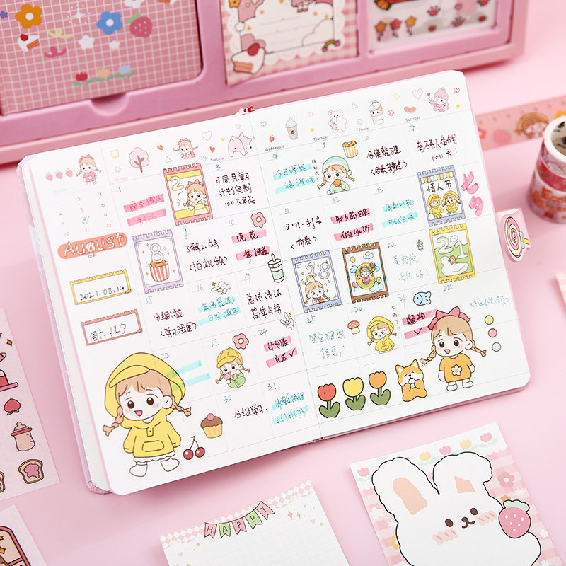 草莓可可手账可爱卡通少女心手帐本套装礼盒小学生女孩子女生手杖