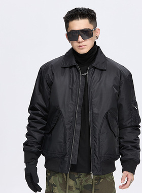 泰王男装丨2025美式潮牌秋冬季新款翻领飞行服外套时尚宽松棉衣