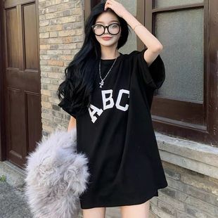 ABC字母印花纯棉短袖 FOG第七季 t恤女宽松oversize百搭情侣上衣ins