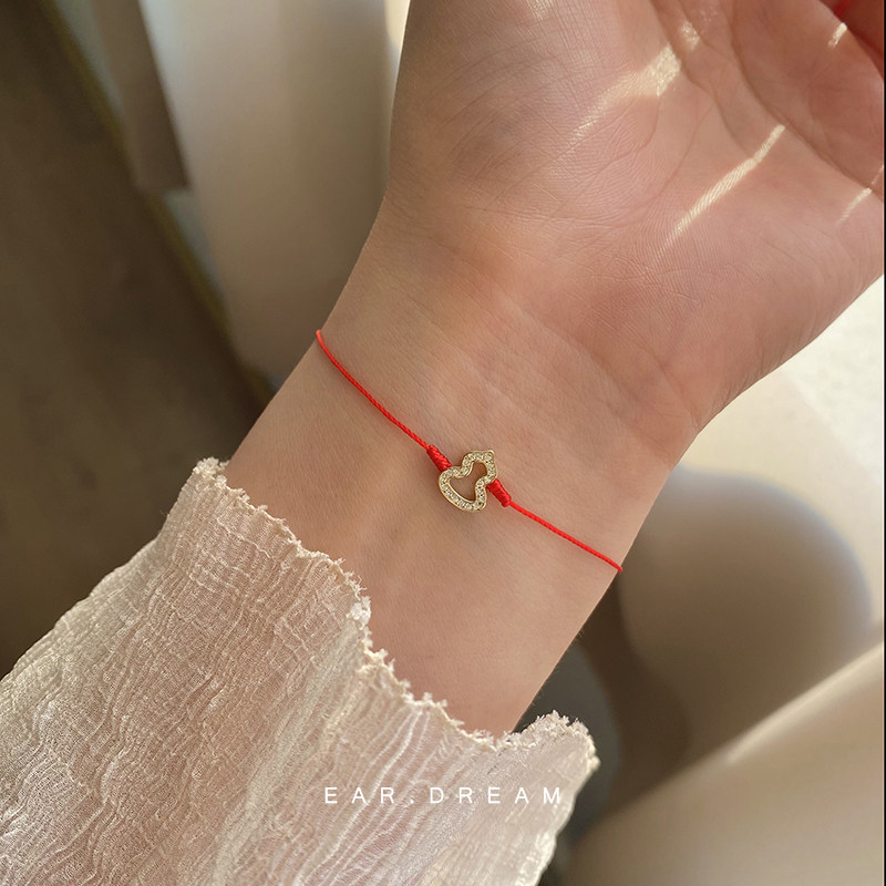 耳边的梦 小福禄 简约葫芦红绳手链寓意过年小众设计感饰品