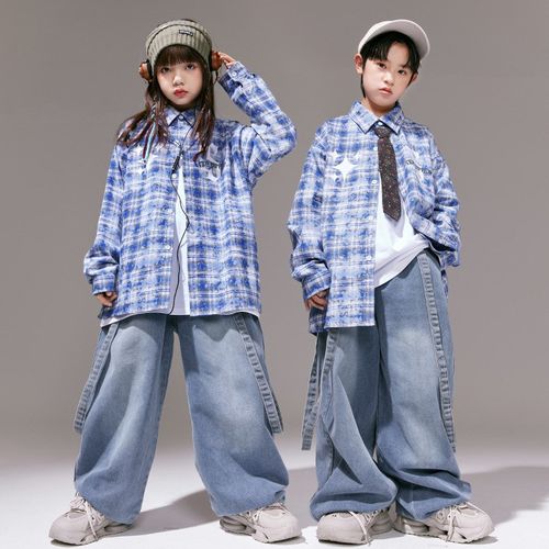 嘻哈童装潮牌街舞儿童潮服男童hiphop卫衣牛仔裤套装女童演出服秋