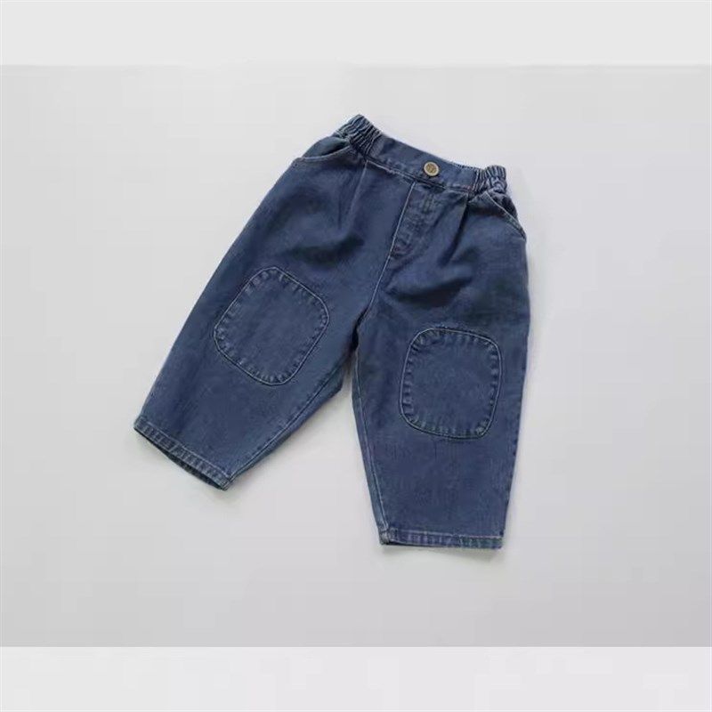 秋季儿童裤子纯色男孩牛仔裤韩版春夏修身补丁女童九分裤a类代发,童装/婴儿装/亲子装,儿童牛仔裤,淘宝优惠券,粉丝福利购,淘宝优惠卷