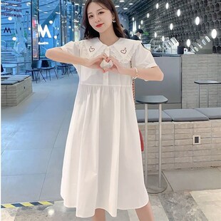 夏天短袖孕妇连衣裙怀孕期潮妈薄款中长款上衣孕妇装夏装宽松裙子