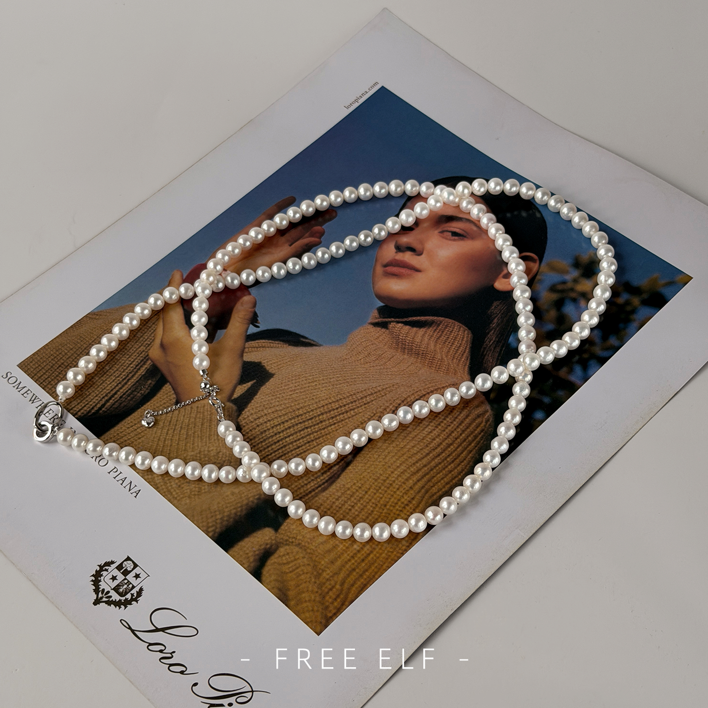 6-7mm天然淡水珍珠项链S925纯银