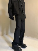 男垂坠感高级感堆积显瘦拖地裤 美式 小众高街vibe风开叉微喇叭西裤