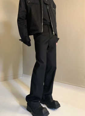 美式小众高街vibe风开叉微喇叭西裤男垂坠感高级感堆积显瘦拖地裤