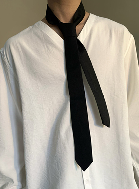 高级感西装绅士中性风免打拉链领带少年感日常百搭款休闲手打领结