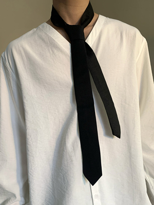 高级感西装绅士中性风免打拉链领带少年感日常百搭款休闲手打领结